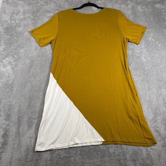 Ten Tomorrow T-Shirt Dress Womens‎ Mustard White Medium Colorblock Short Sleeve - Picture 7 of 8